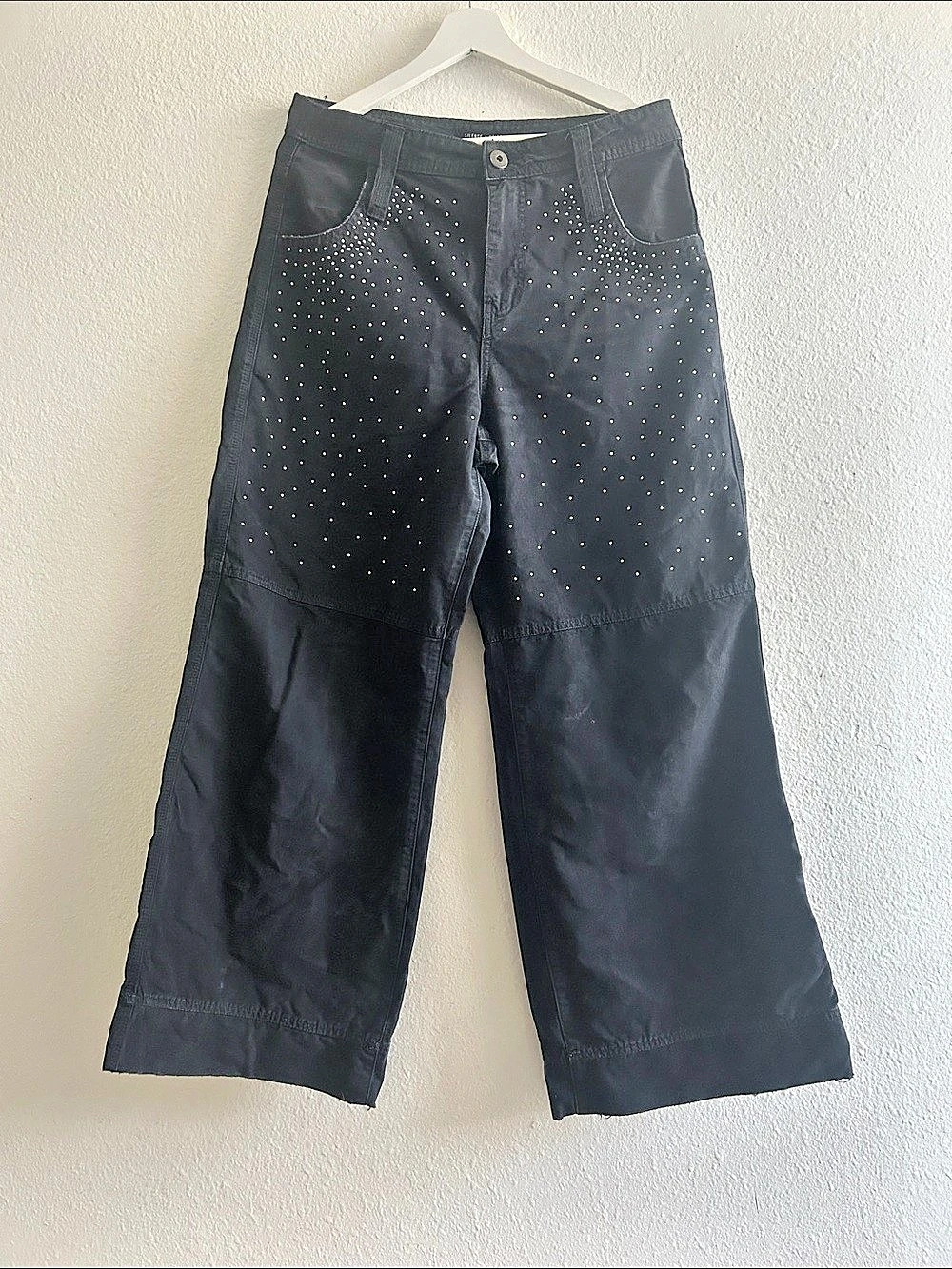 Silence + Noise Rhinestone Cargo Pants Black